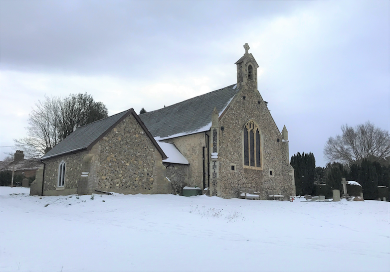 A church in the snow

Description automatically generated with medium confidence